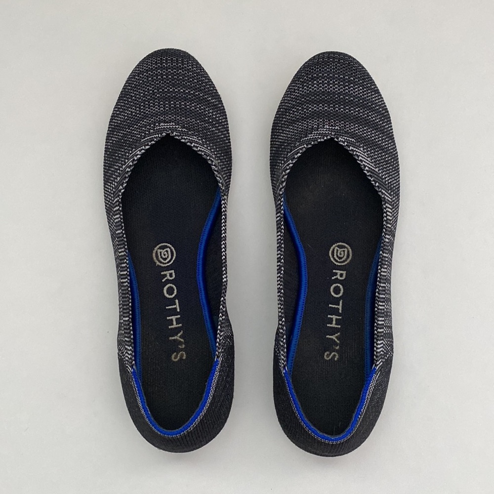 Rothy's Black & Blue Knit Flats